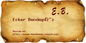 Ecker Bendegúz névjegykártya